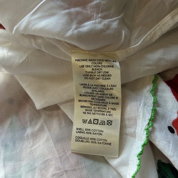 Maeve Square Neck Smocked Babydoll Dress Red Floral Side Zip Sz 1X NEW - Picture 11 of 15